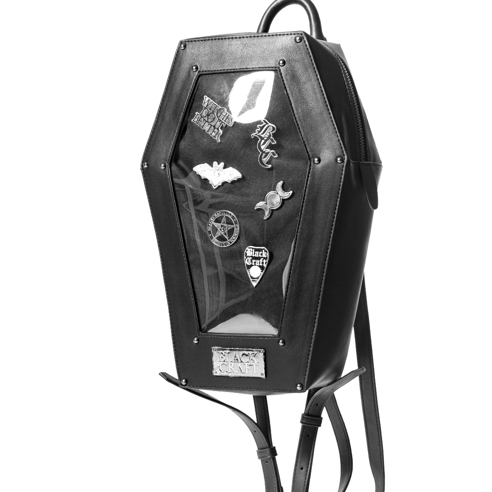 Black Craft Pin Collector - Coffin Backpack